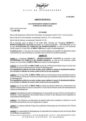 Arrêté n°246-2026