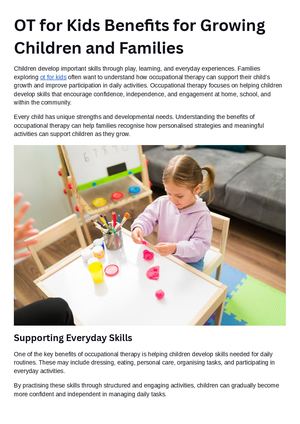 Ot For Kids Benefits For Growing Children And Families