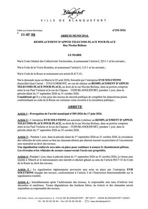 Arrêté n°252-2026
