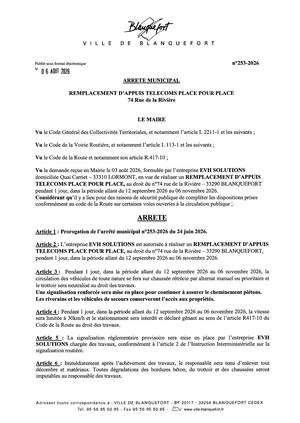 Arrêté n°253-2026