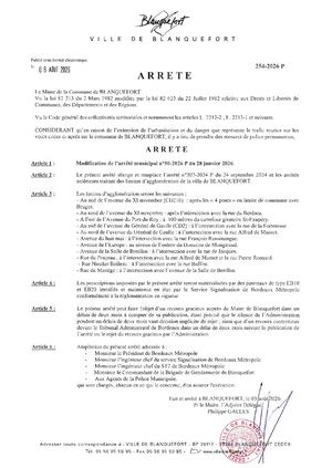 Arrêté n°254-2026