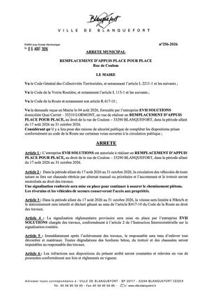 Arrêté n°256-2026