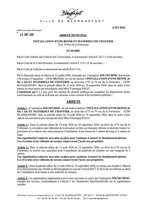 Arrêté n°257-2026