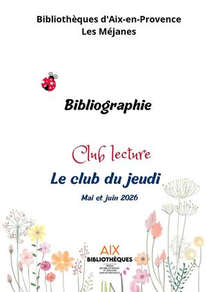 Club lecture Le club du jeudi mai et juin 2026