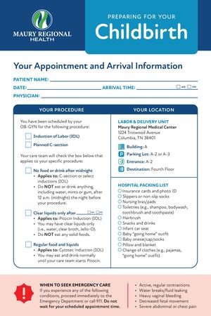 Scheduling Card | Childbirth