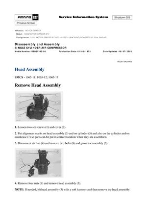 Caterpillar 120G Motor Grader Service Manual PDF Download