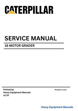 Caterpillar 16 Motor Grader Service Manual PDF Download