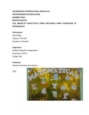 Revista Digital Modelos Didácticos Integradores