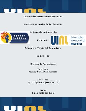 Bítacora De Aprendezaje-Teoria del Aprendizaje