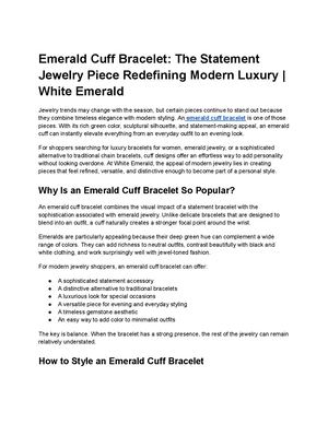 Emerald Cuff Bracelet The Statement Jewelry Piece Redefining Modern Luxury White Emerald