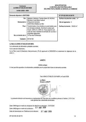 DP 26 Q 0176 - Arrêté