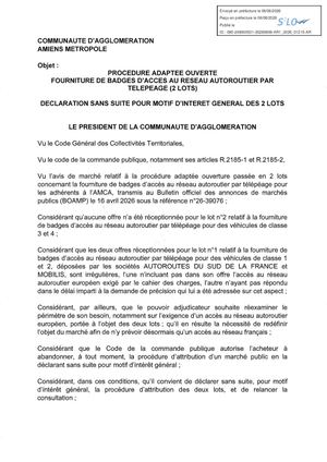 AR1 2026 01215 - ARR SANS SUITE MET AR1 2026 01215 20260806 Publiée Le 07 08 2026