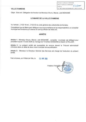 AR1 2026 01216 ARR DELEGATION FONCTION VIA AR1 2026 01216 20260806 Publiée Le 07 08 2026