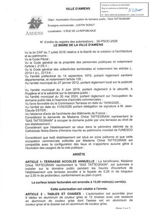 AR1 2026 01219 - 26 PSOC 2528 Autorisation D'occupation Du Domaine Public - SAS TATTEGRAIN - Publiée Le 07 08 2026