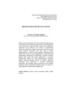 Eğitimde Güncel Bir Kavram Gelecek[#126769] 108350