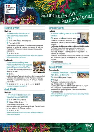 Agenda Septembre 2026 - Les rendez-vous du Parc
