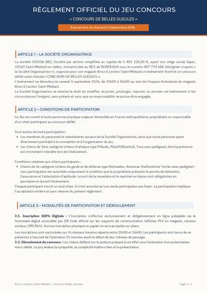 Règlement Concours de Belles Gueules