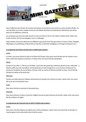 La Gazette des Bois N°9A Août