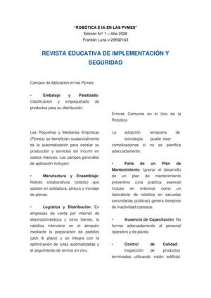Revista Robotica Pymes - Franklin Luna