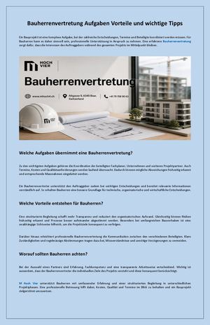 Bauherrenvertretung für erfolgreiche Bauprojekte | M Hoch Vier