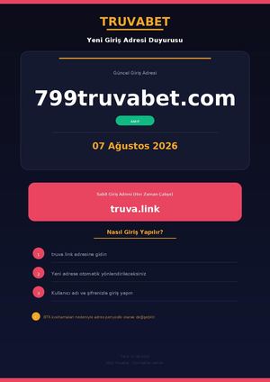 Truvabet Giriş Adresi Güncellendi: 799truvabet.com (07.08.2026)