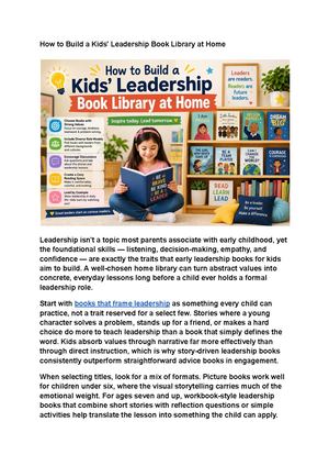 How to Build a Kids' Leadership Book Library at Home