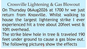 Lightening Strike 6Aug2026 Crossville TN