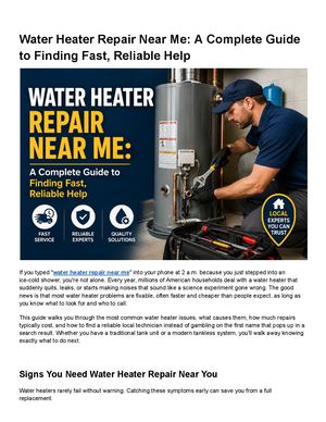 Water Heater Repair Near Me