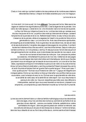 Le Livre De La Vie