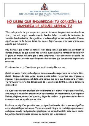 No Dejes Que Endurezcan Tu Corazón
