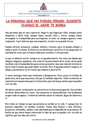 La Persona Que No Puedes Perder