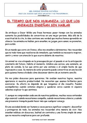El Tiempo Que Nos Humaniza