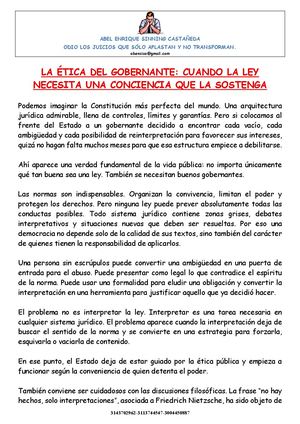 La ÉTica Del Gobernante