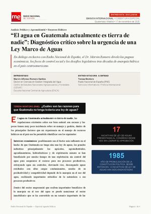 El agua en Guatemala actualmente es tierra de nadie