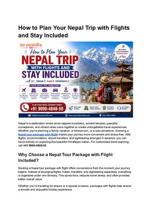 How To Plan Your Nepal Trip With Flights And Stay Included