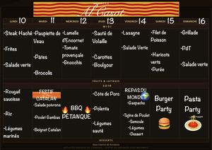 Menu Du 10 Au 16 Aout