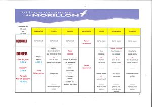 Menu Du 9 Au 15 Aout