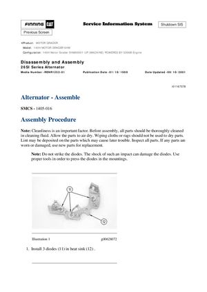 Caterpillar 140H Motor Grader Service Manual PDF