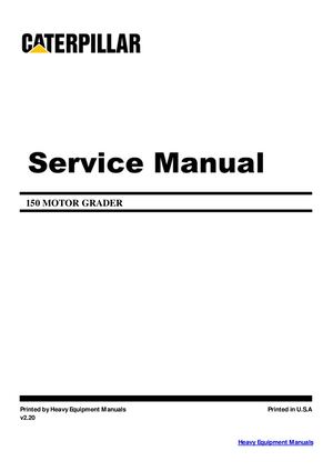 Caterpillar 150 Motor Grader Service Manual PDF