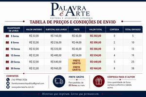 Editora Palavra É Arte Tabelad E Quantidade De Exemplares E Seus Repectivos Valores