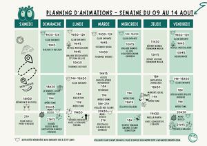 Copie De Planning A4 Animations Camping Vacances D'été Illustré Moderne Vert (4)