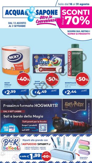Volantino Acqua&sapone Dal 16 Al 31 Agosto 2026