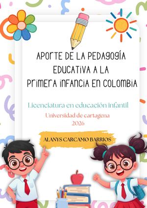 Aportes De La Pedagogia Educativa A La Primera Infancia
