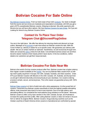 Buy Bolivian Cocaine Online