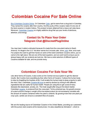 Buy Colombian Cocaine Online