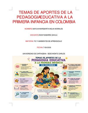 Converted Temas De Aportes De La Pedagogia Educativa A La Primera Infancia En Colombia