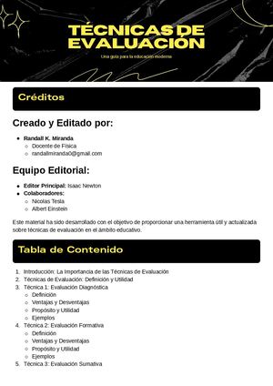 Técnicas De Evaluación