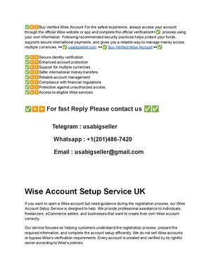5 Top Sites To Buy Verified Wise Accounts In 2027 Pdf