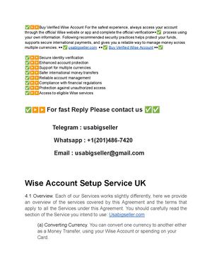 Top 21 Sites To Buy, Verified Wise Accounts Docx Viblo