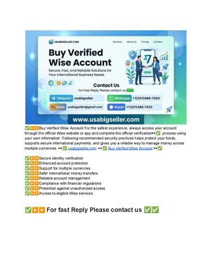 A Guide To Buying Verified Wise Accounts From Trusted